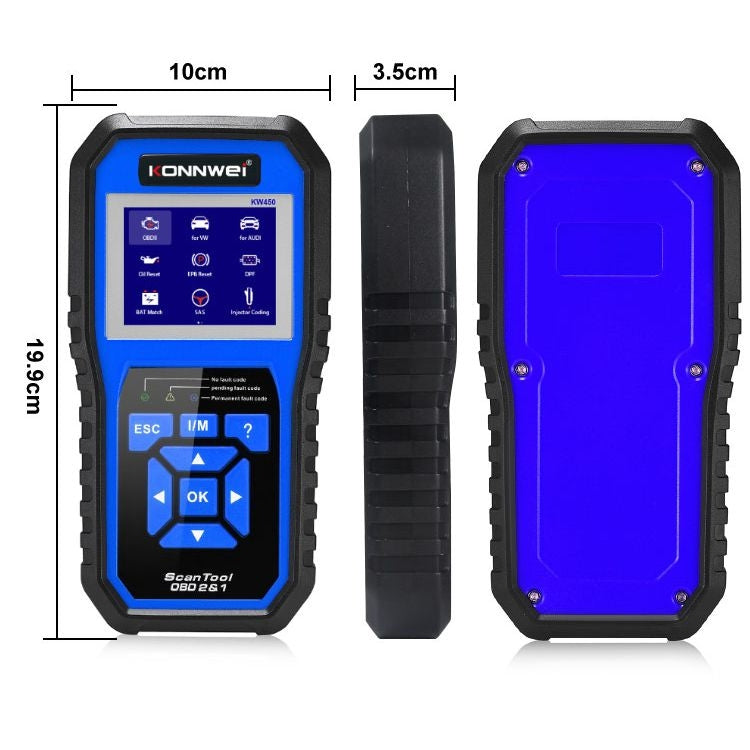 KONNWEI KW450 汽車2.8寸TFT彩屏電池檢測儀 支持2國語言/ 系統 XP WIN7 WIN8 WIN10