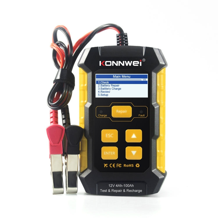 KONNWEI KW510 3合1 汽車電池檢測儀/充電器 /修復儀 支持8國語言