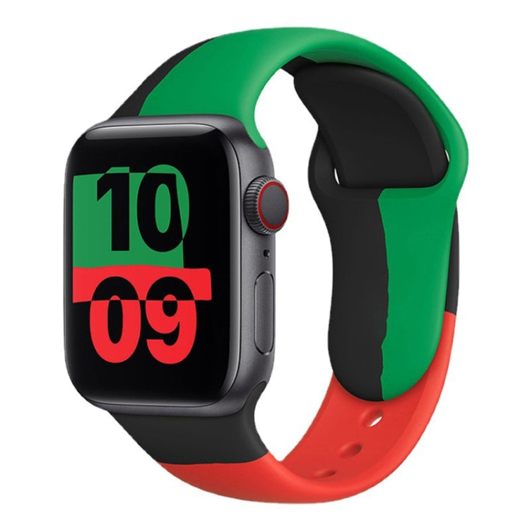 Black Unity 硅膠運動型替換錶帶 適用於Apple Watch Series 6 & SE & 5 & 4 44mm / 3 & 2 & 1 42mm