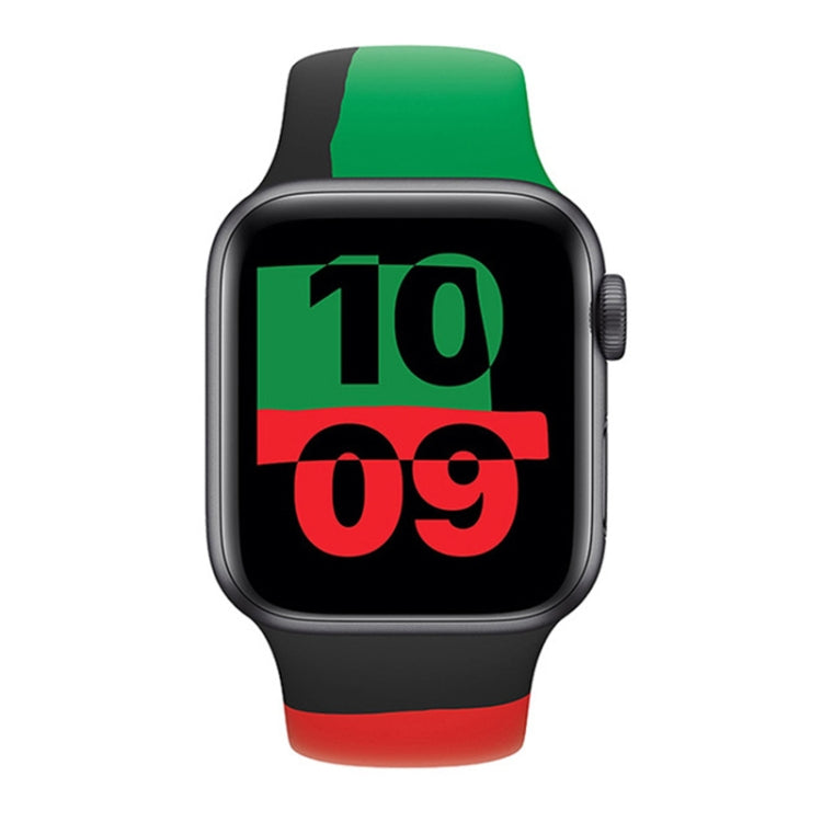 Black Unity 硅膠運動型替換錶帶 適用於Apple Watch Series 6 & SE & 5 & 4 44mm / 3 & 2 & 1 42mm