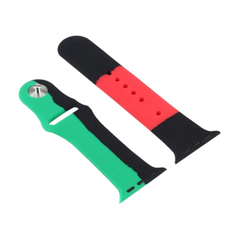 Black Unity 硅膠運動型替換錶帶 適用於Apple Watch Series 6 & SE & 5 & 4 44mm / 3 & 2 & 1 42mm