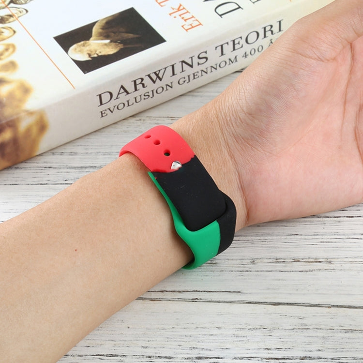 Black Unity 硅膠運動型替換錶帶 適用於Apple Watch Series 6 & SE & 5 & 4 44mm / 3 & 2 & 1 42mm