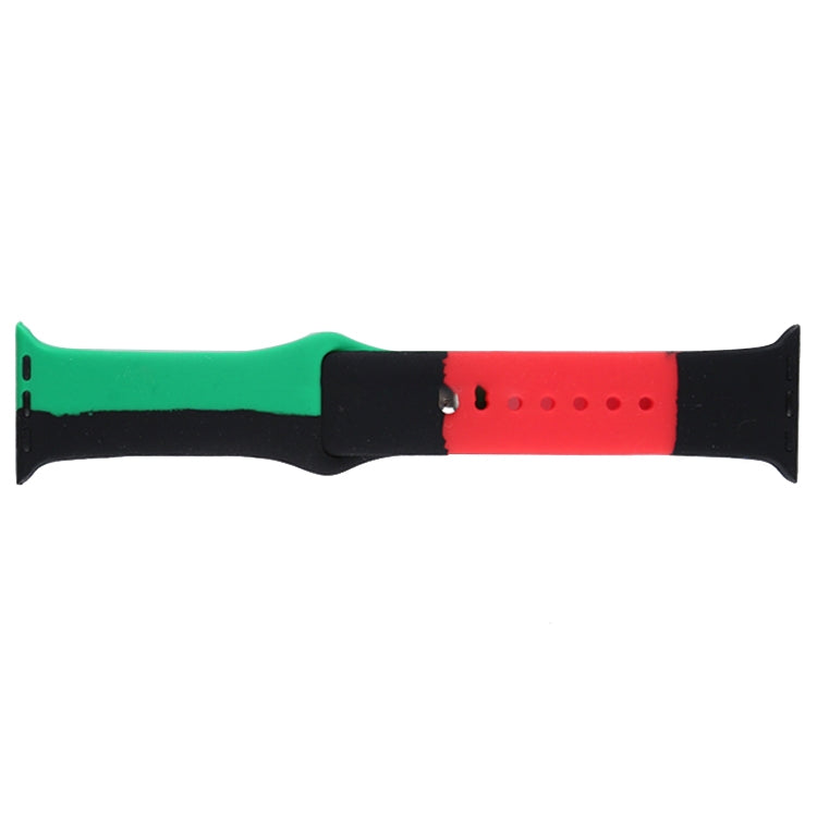 Black Unity 硅膠運動型替換錶帶 適用於Apple Watch Series 6 & SE & 5 & 4 40mm / 3 & 2 & 1 38mm