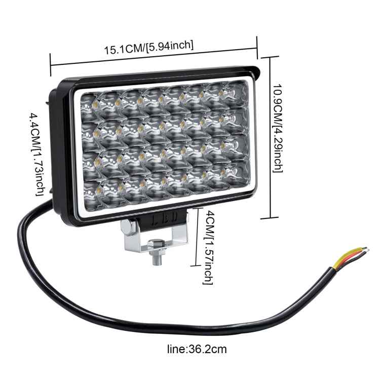 WUPP CS-1242A1 汽車4寸方形32顆LED燈珠高亮工作燈 改裝前杠燈射燈