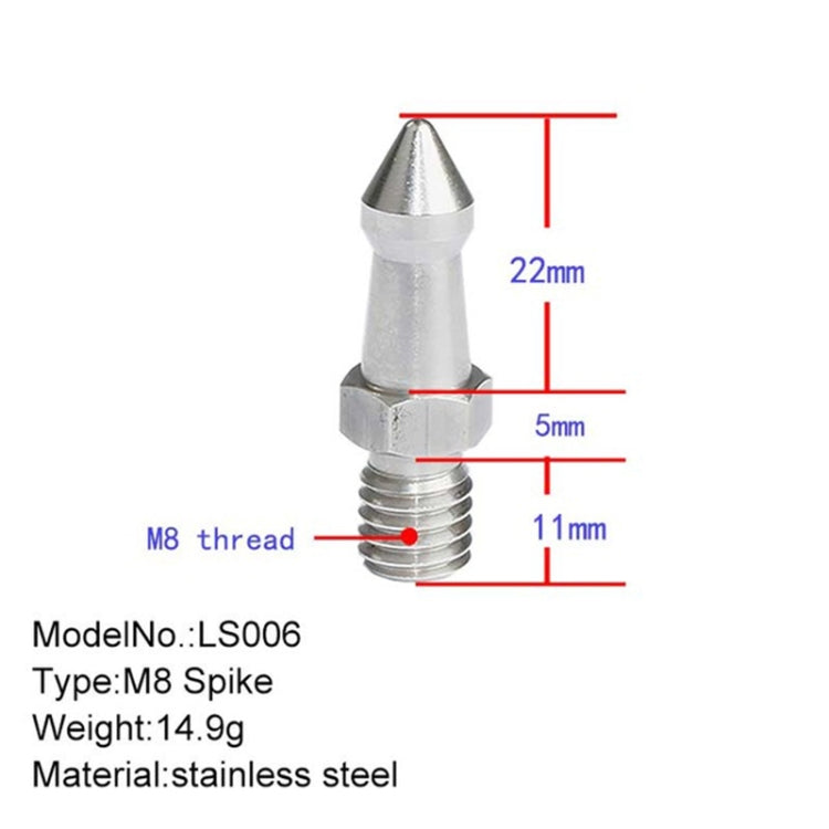 BEXIN LS006 2個一賣 不銹鋼M8腳釘適用於單反三腳架