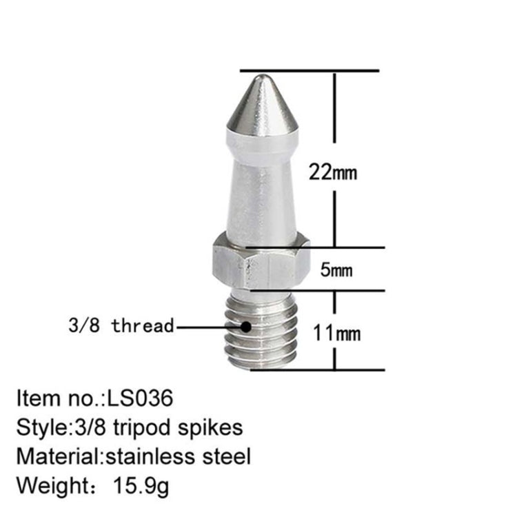 BEXIN LS036 2個一賣 不銹鋼M8腳釘適用於單反三腳架