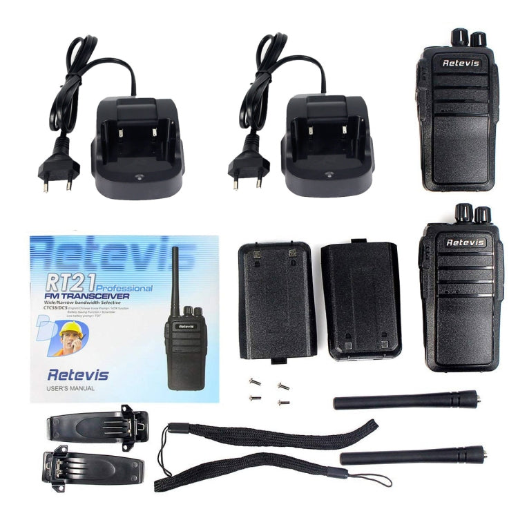 1對裝 RETEVIS RT21 2.5W 美頻400-480MHz 16頻道 手持對講機，美規