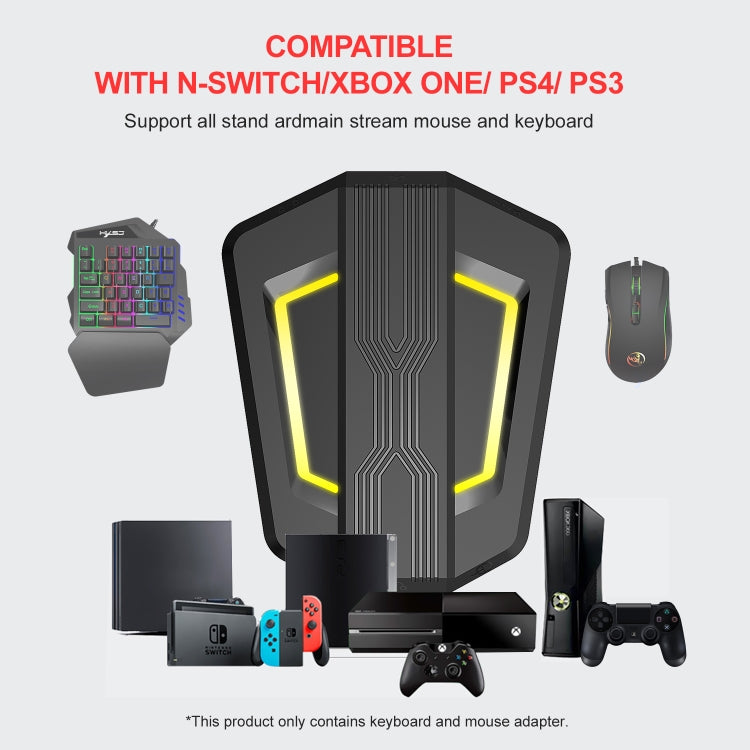 HXSJ P6+V100+A869 鍵盤鼠標轉換器+單手鍵盤+遊戲鼠標套裝