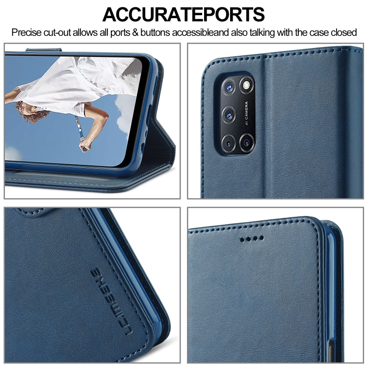 適用於OPPO F19 Pro / A94 5G LC.IMEEKE 小牛紋手機皮套 帶支架&卡槽&錢包
