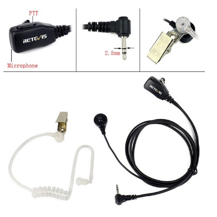 RETEVIS T-001 1 Pin PTT 空導降噪隱蔽聲管耳機 適用於摩托羅拉對講機 T6200C/T5800/7200/5720