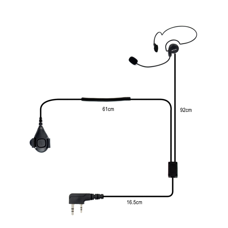 RETEVIS K-C2F 2 Pin PTT手指后掛耳機麥克風 適用於H-777/RT-5R/ 888s/UV5R