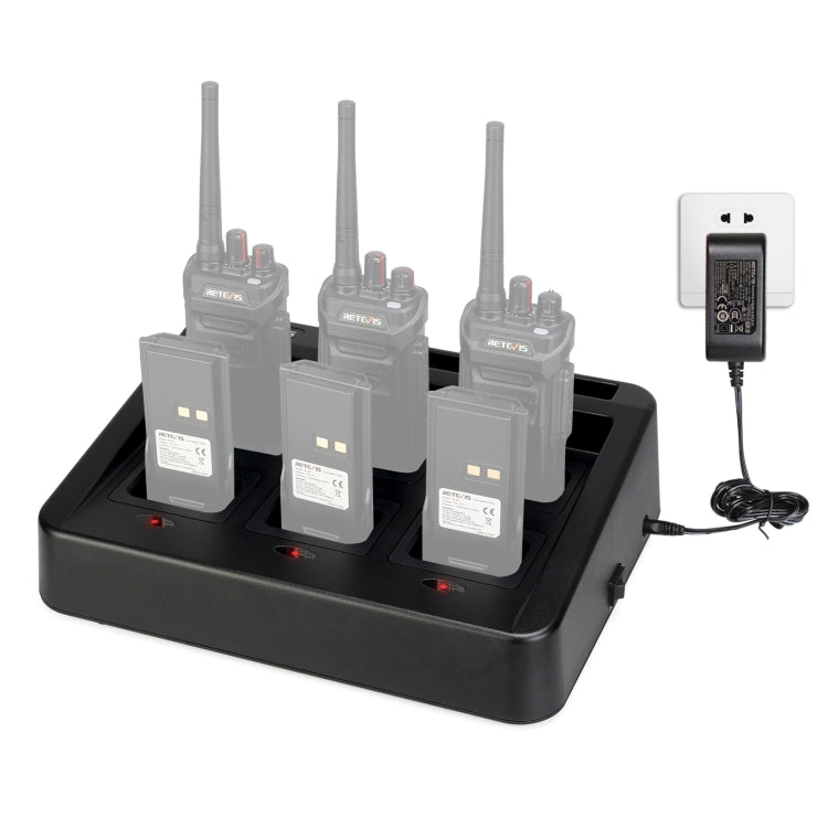 RETEVIS RTC48 多功能可換插槽六路充電器 適用於Retevis RT48/RT648