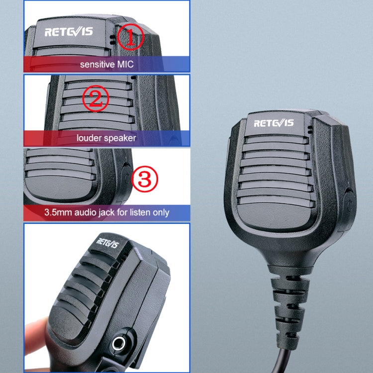RETEVIS HM004 IPX5級防水 摩托雙針話咪揚聲器麥克風 適用於摩托羅拉 GP68/GP88/GP300/ GP2000/CT150