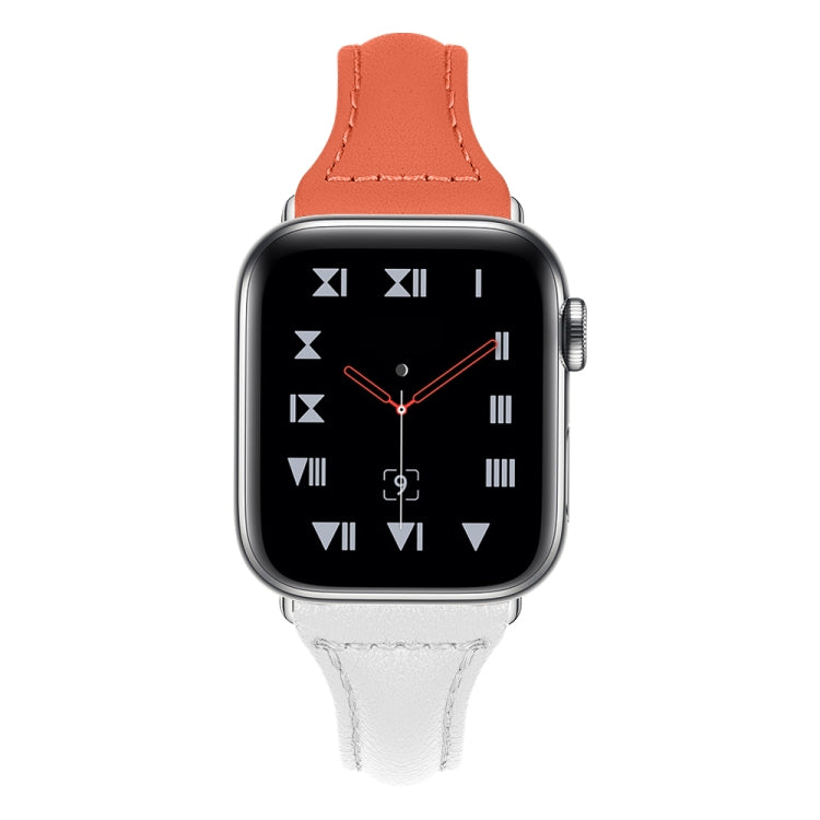 三色T字型皮質錶帶腕帶 適用於Apple Watch Series 8&7 41mm / SE 2&6&SE&5&4 40mm / 3&2&1 38mm