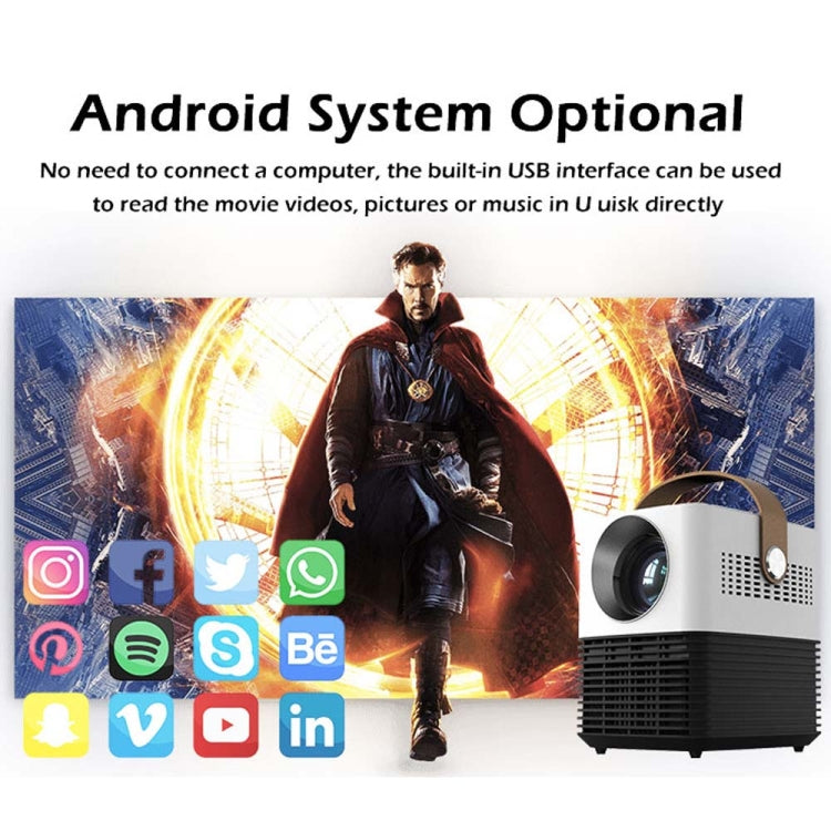 WEJOY L7 854x480P 100 ANSI流明 LED智能高清投影儀 帶電池版，安卓6.0, 1G+8G