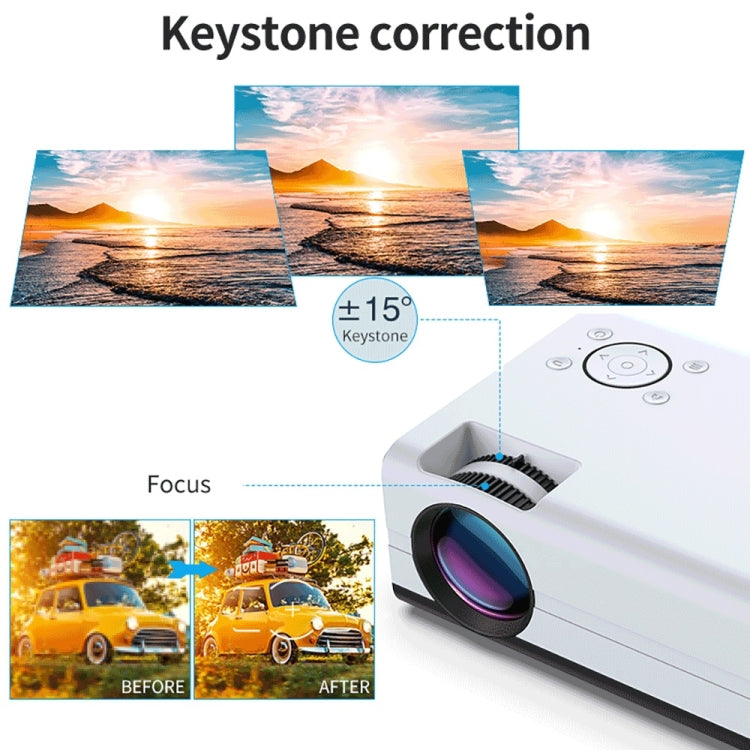 WEJOY Y5 800x480P 80 ANSI流明 LED智能高清投影儀，安卓9.0, 1G+8G