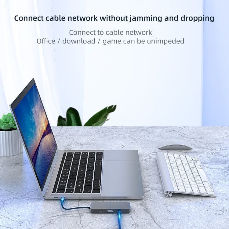 BL10V 10合一 Type-C轉RJ45+VGA+HDMI+3.5mm AUX+SD/TF卡槽+PD Type-C+USB3.0+2個USB 2.0接口 擴展塢集線器