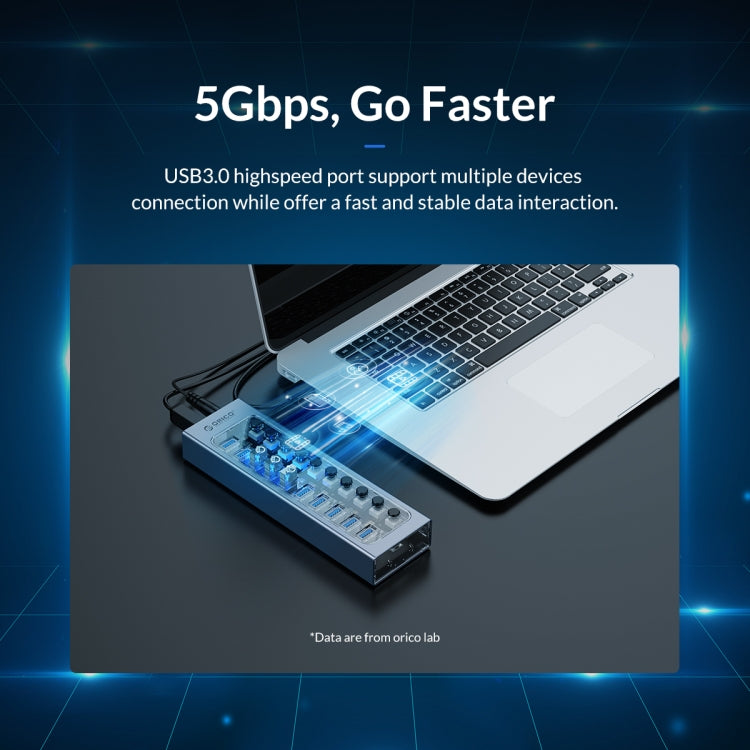 ORICO AT2U3-7AB-GY-BP 7合一 鋁合金多端口USB集線器帶獨立開關