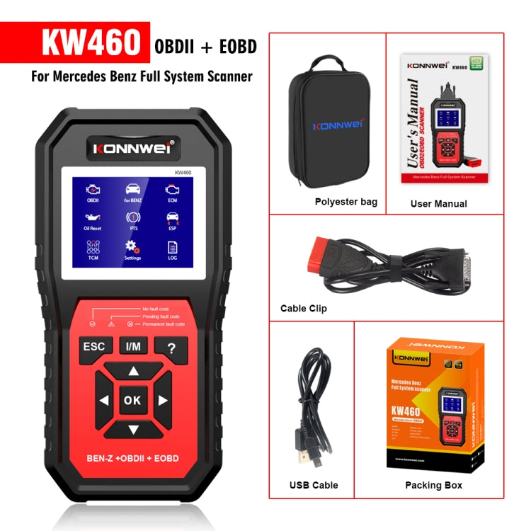 KONNWEI KW460 汽車2.8寸12V鉛酸電池檢測儀 故障診斷儀
