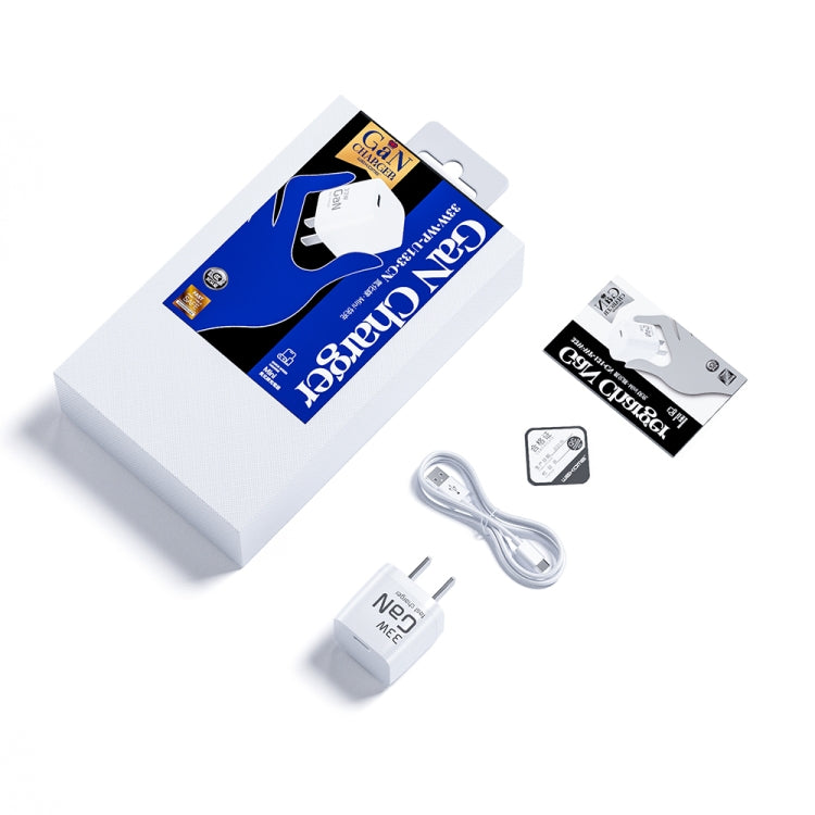 WK WP-U133 GaN 33W 方糖氮化鎵充電器帶USB轉Type-C數據線, 中規