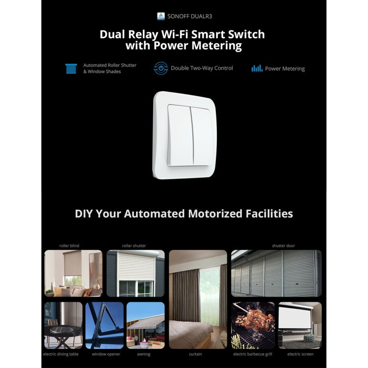 Sonoff DUALR3 雙路雙控Wifi智能開關模塊