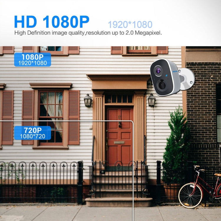 ESCAM G14 可充電1080P 全高清AI識別紅外夜視WiFi攝像機