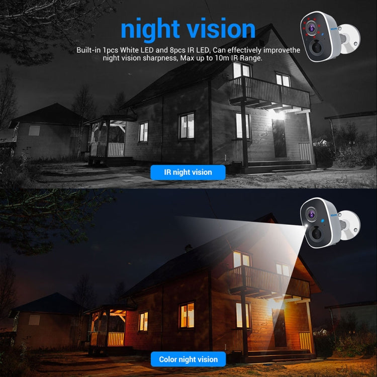 ESCAM G14 可充電1080P 全高清AI識別紅外夜視WiFi攝像機