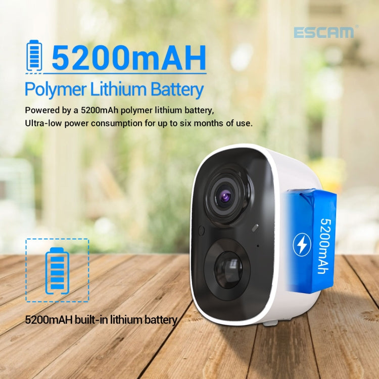 ESCAM G14 可充電1080P 全高清AI識別紅外夜視WiFi攝像機