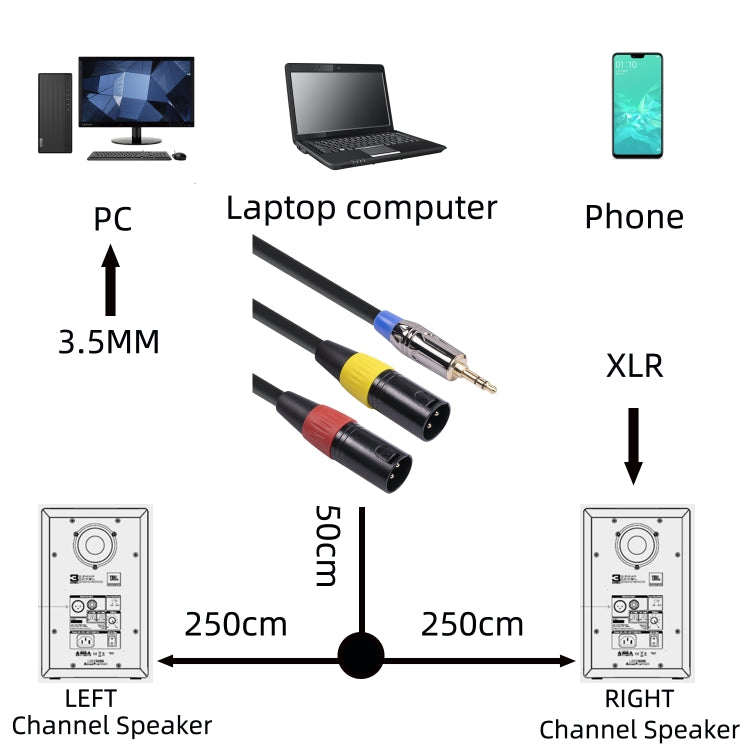 TC194BUXK108YR-30 3.5mm公 轉 雙卡農公音頻線