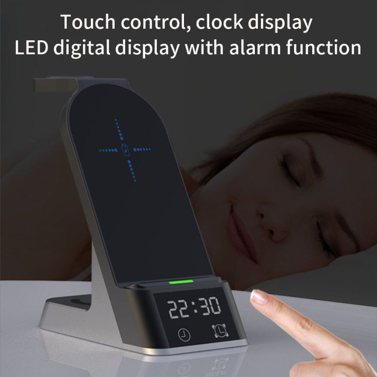 H36 6合一 15W 鬧鐘數顯Magsafe磁吸無線充電器 適用於手機/AirPods/iWatch