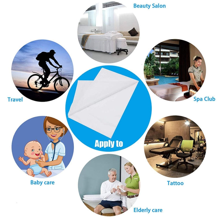 10個裝 白色防水100*200cm無孔 一次性無紡布加厚防油防水加大美容院按摩床單