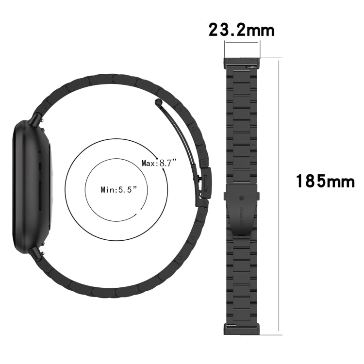 適用於Fitbit Versa 4/Sense 2/Versa 3/Sense 三珠不銹鋼錶帶