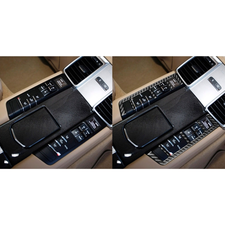 適用於保時捷帕拉梅拉 2010-2016 汽車碳纖維後排功能按鍵框裝飾貼紙 左右駕