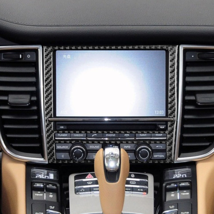 適用於保時捷帕拉梅拉 2010-2016 汽車碳纖維導航屏幕裝飾貼紙 左右駕