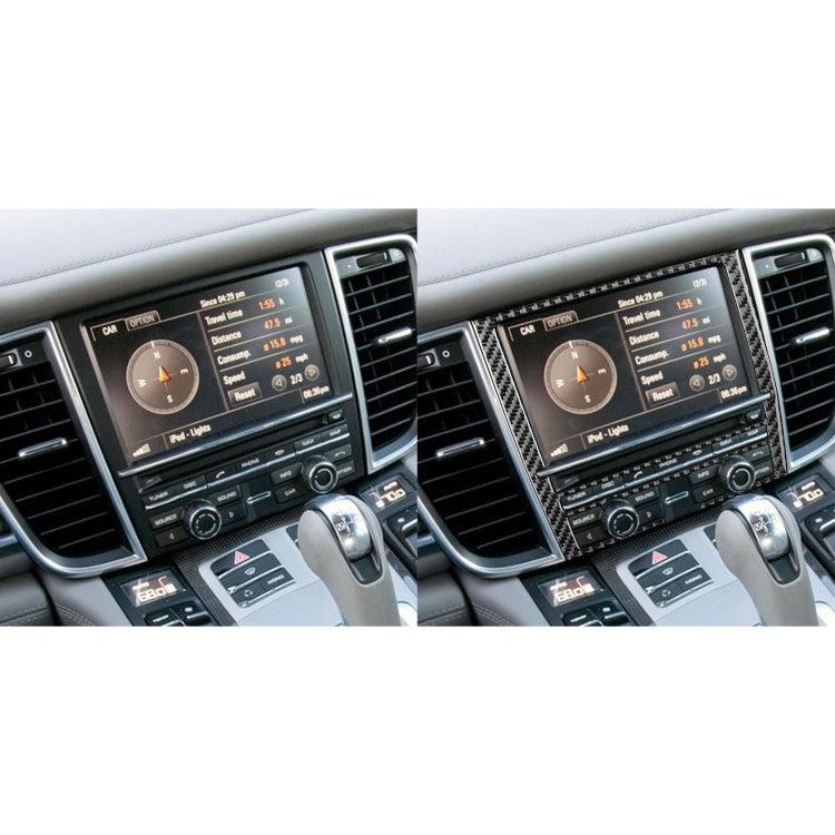 適用於保時捷帕拉梅拉 2010-2016 汽車碳纖維導航屏幕裝飾貼紙 左右駕