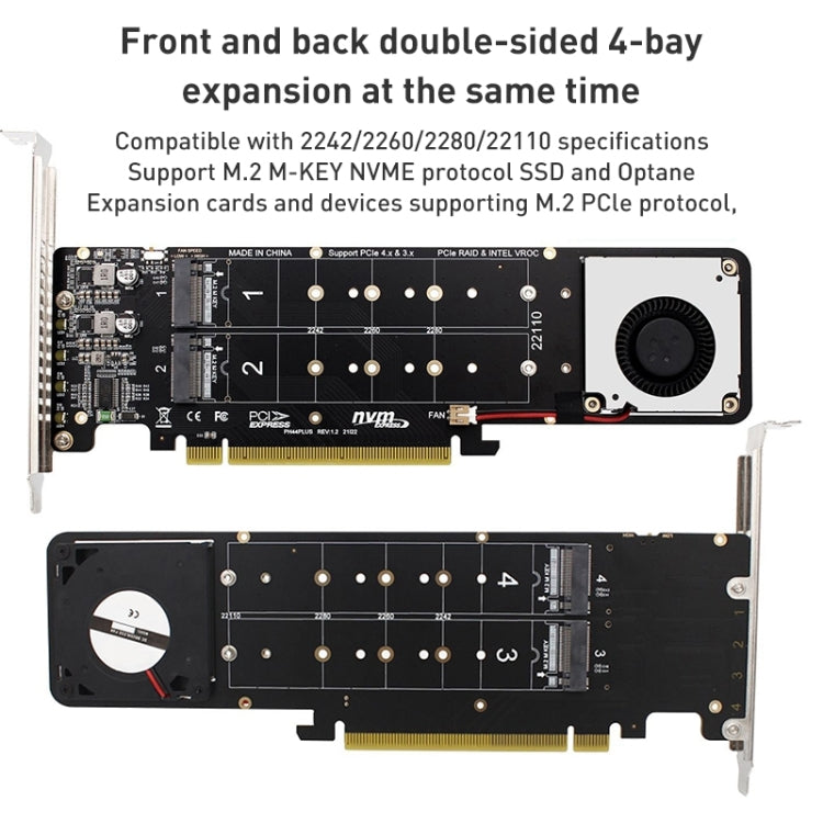 PCIe X16 to M.2 M-key NVMEx4 SSD RAID 轉換卡