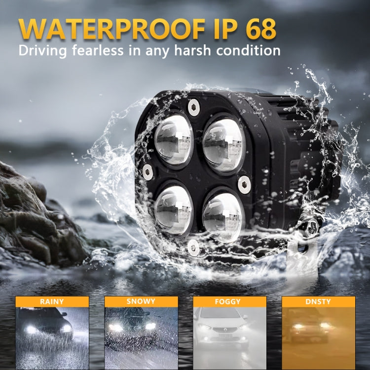 汽車3寸四目常亮雙色射燈 20W / 2000LM / DC9-30V