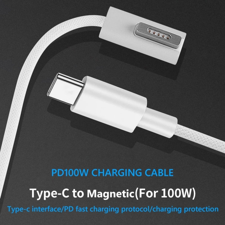 100W 5 Pin磁頭（L 頭1代）轉 Type-C PD快充線，線長：1.8m