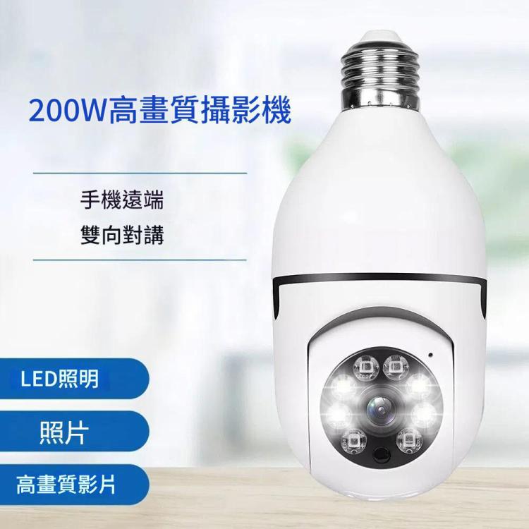 A6 2MP高清燈泡WiFi攝像頭 支持移動偵測/雙向語音/夜視/TF卡