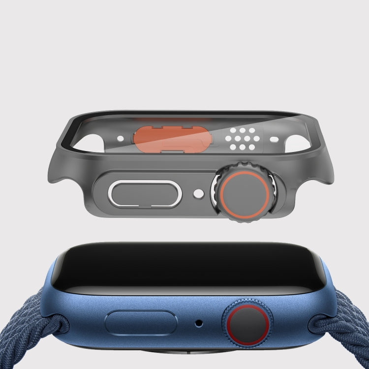 For Apple Watch Series 9 / 8 / 7 45mm Film PC Watch Case with Detachable Button