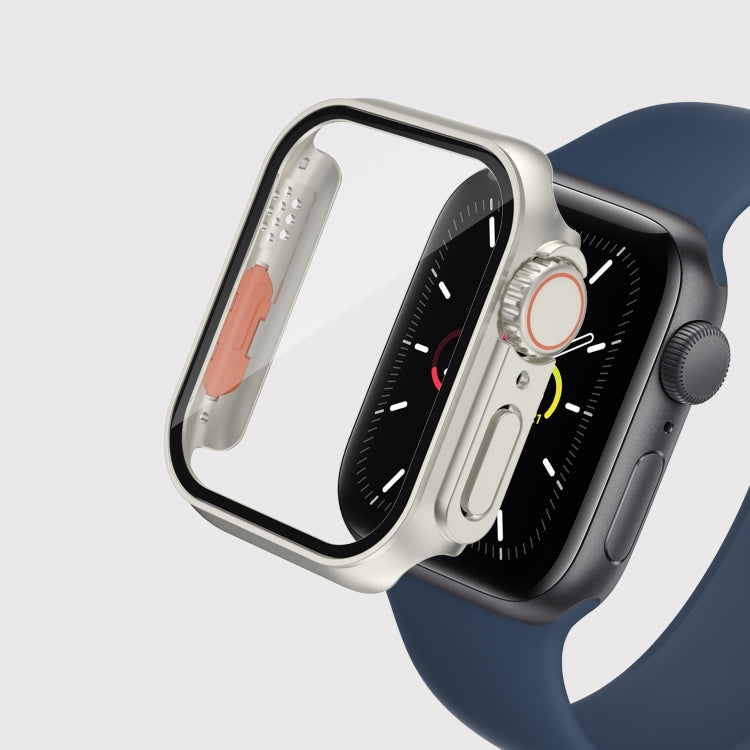 For Apple Watch Series 9 / 8 / 7 45mm Film PC Watch Case with Detachable Button