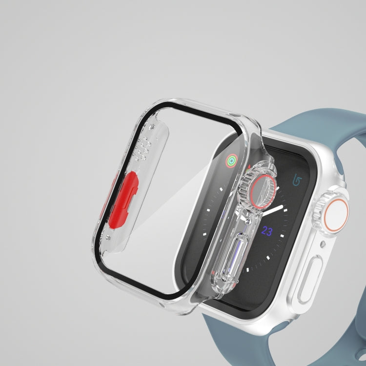 For Apple Watch Series 9 / 8 / 7 45mm Film PC Watch Case with Detachable Button