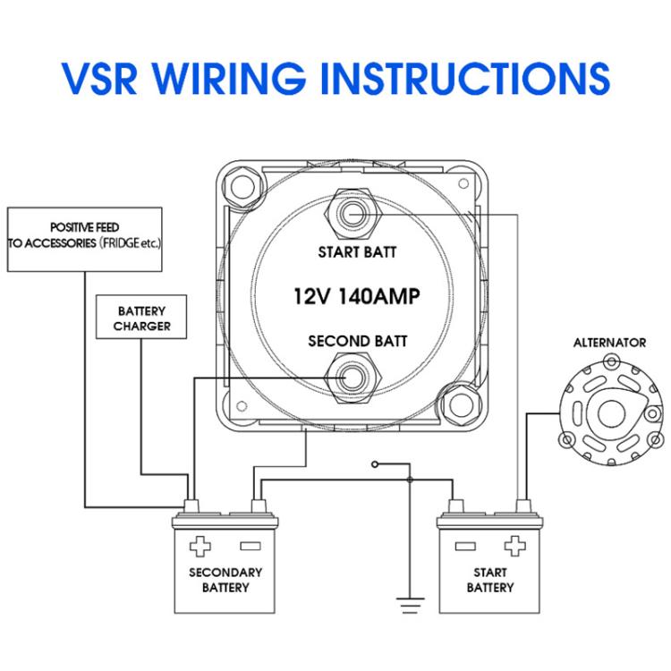 12V 140A汽車遊艇房車智能雙電池隔離控制器 帶繼電器