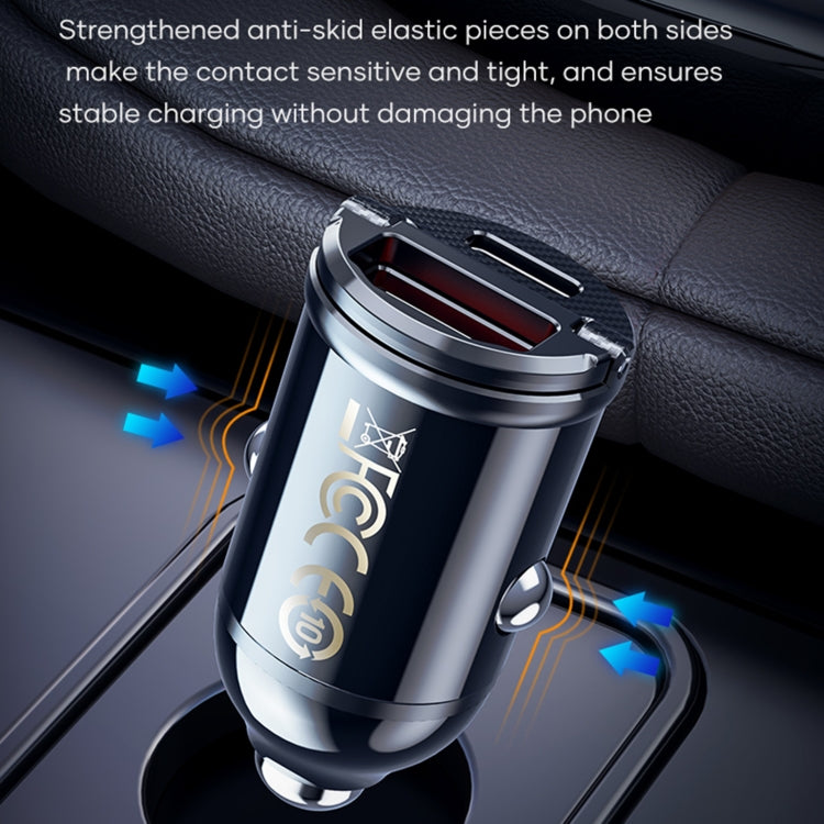 ROCK C13-F H18 Mini 雙口USB+Type-C 車載快速充電器