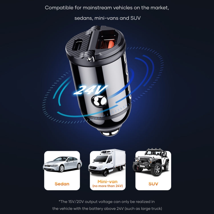 ROCK C13-F H18 Mini 雙口USB+Type-C 車載快速充電器