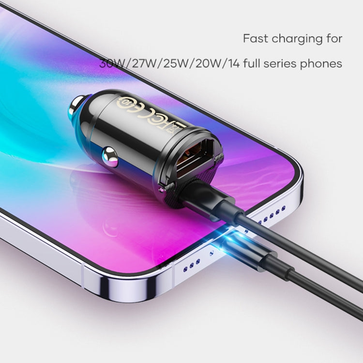 ROCK C13-F H18 Mini 雙口USB+Type-C 車載快速充電器