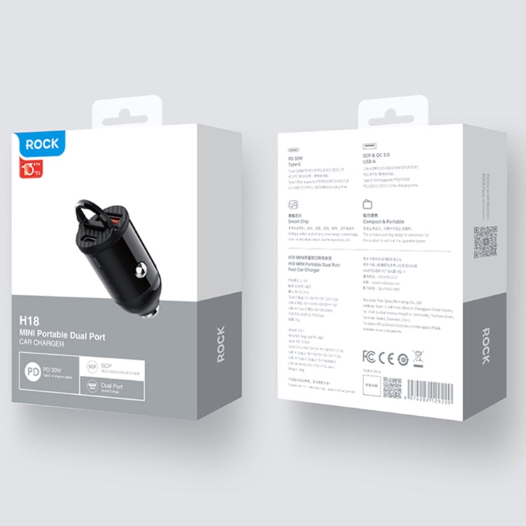 ROCK C13-F H18 Mini 雙口USB+Type-C 車載快速充電器