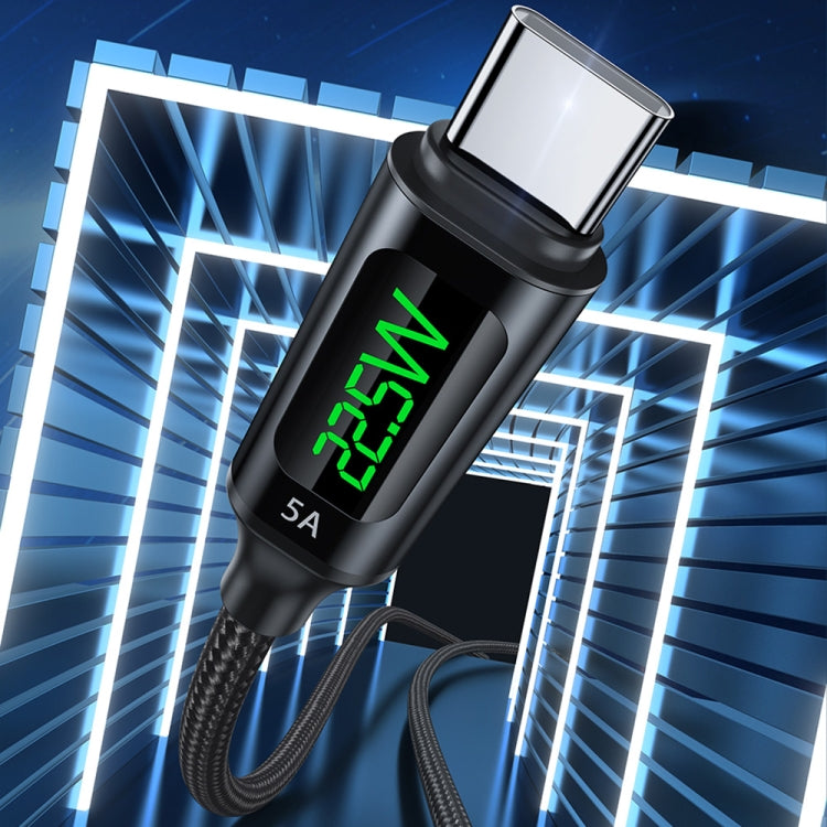 awei CL-123L 1米 USB 轉 Type-C 數顯快充線, CL-123T