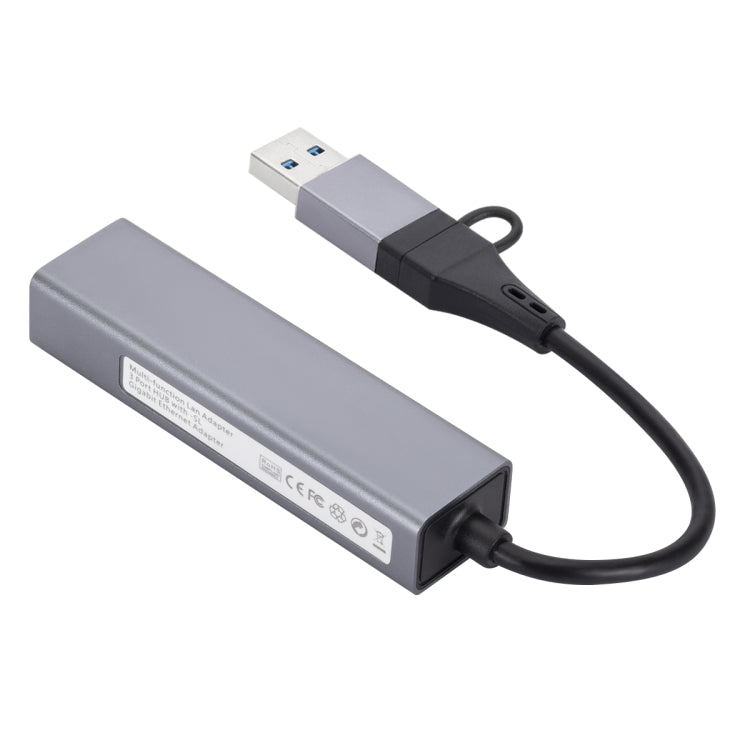 SL-006 USB3.0千兆網卡 Type-C轉網口USBx3集線器