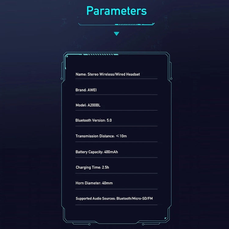 awei A200BL無線立體聲耳機